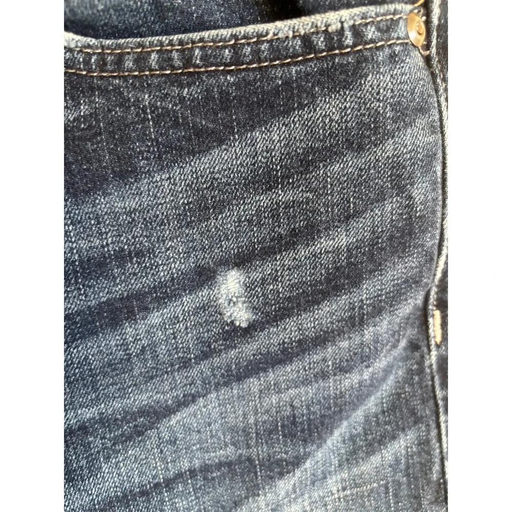 Banana Republic Vintage Straight Mens Dark Wash Distressed Denim Jeans 34x32